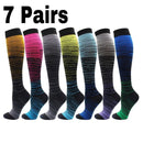 1/2/3/4/5/6/7 Pairs Compression Socks Fit Varicose Veins Football Soccer Stockings 30Mm Men Women Socks For Running Cycling Sock