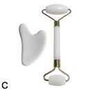 2pcs/Set Kamien Gua Sha Stone For Face Massage Rose Quartz Jade Stone Face Massage Roller Gua Sha Scraper Board Face