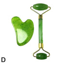 2pcs/Set Kamien Gua Sha Stone For Face Massage Rose Quartz Jade Stone Face Massage Roller Gua Sha Scraper Board Face