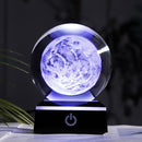 New 80mm K9 Crystal Solar System Planet Globe 3D Laser Engraved Sun System Ball with Touch Switch LED Light Base Astronomy Gifts