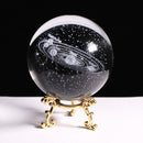 New 80mm K9 Crystal Solar System Planet Globe 3D Laser Engraved Sun System Ball with Touch Switch LED Light Base Astronomy Gifts