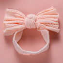 1pcs Cable Knit Nylon Bow Headwrap, One size fits all nylon headbands, wide nylon headbands, baby headbands, Knot bow headwear