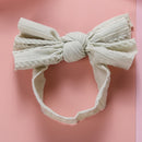 1pcs Cable Knit Nylon Bow Headwrap, One size fits all nylon headbands, wide nylon headbands, baby headbands, Knot bow headwear
