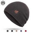 New winter knit hats men's and women's outdoor warm thickening plus velvet loose winter caps Skullies brand winter ski male bone