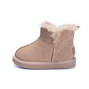 2021 New Winter Children Snow Boots Genuine Leather Wool Girls Boots Plush Boy Warm Shoes Fashion Kids Boots Baby Toddler Shoes