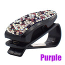 Car Accessories Diamond Woman Glasses Case Sun Visor Glasses Glasses Holder Ticket Document Pink Auto Clip Handmade Products