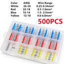 500/50Pcs Heat Shrink Butt Crimp Terminals Waterproof Solder Seal Electrical Connectors Wire Cable Splice Kit Automotive Marine
