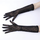 Elegant Women Ultra-Thin Long Summer Driving Cycling Sexy Black Sunscreen Gloves Female Anti-UV Elasticity Lace Mesh Gloves H98