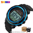 SKMEI Outdoor Sport Watch Men Solar PU Strap Wristwatches Mens Chronograph Alarm 5Bar Waterproof Digital Watch reloj hombre 1096