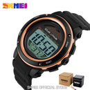SKMEI Outdoor Sport Watch Men Solar PU Strap Wristwatches Mens Chronograph Alarm 5Bar Waterproof Digital Watch reloj hombre 1096
