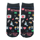 DZ1645 Doctor Nurse Print Grey's Anatomy Cotton Happy Socks Casual Creative Soft Comfortable Funny Novelty Men Woman Fans Gifts