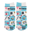 DZ1645 Doctor Nurse Print Grey's Anatomy Cotton Happy Socks Casual Creative Soft Comfortable Funny Novelty Men Woman Fans Gifts