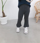 2021Children's Pants Girls' Solid Gray And Black All-match Leggings Cotton Children's Pants Spring And Summer Boot Cut Pant