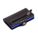 2021 RFID Card Holder with Organizer Coin Pocket Fashion Carbon Fiber Credit Card Holder Men Slim Wallet Anti-theft Card Case