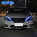 2pcs Led DRL Turn Signal Light Strip Flexible Waterproof Auto Headlight Surface Decorative Lamp Car Daytime Running lights 12v