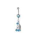 1pc Sexy Navel Piercing Belly Button Rings Bar Crystal Zircon Dangling Ombligo Party Stud Barbell for Woman Body Jewelry 14g