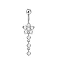 1pc Sexy Navel Piercing Belly Button Rings Bar Crystal Zircon Dangling Ombligo Party Stud Barbell for Woman Body Jewelry 14g