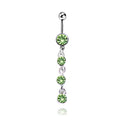 1pc Sexy Navel Piercing Belly Button Rings Bar Crystal Zircon Dangling Ombligo Party Stud Barbell for Woman Body Jewelry 14g