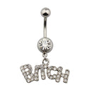 1pc Sexy Navel Piercing Belly Button Rings Bar Crystal Zircon Dangling Ombligo Party Stud Barbell for Woman Body Jewelry 14g