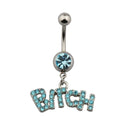 1pc Sexy Navel Piercing Belly Button Rings Bar Crystal Zircon Dangling Ombligo Party Stud Barbell for Woman Body Jewelry 14g