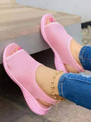 2021 New Women's Soft & Comfortable Sandals Mesh Upper Breathable Sandals Adjustable Cross-strap Design Sandalias Mujer 2020