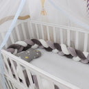 1M/2M/3M/4M Baby Bumper Crib Cot Protector Infant Bebe Bedding Set for Baby Boy Girl Braid Knot Pillow Cushion Room Decor