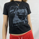 E-girl Gothic Print T-shirt Women Long Sleeve Slim Fit Crop Top Y2K Aesthetic Spring Autumn Sweats Tees Top Harajuku Streetwear