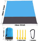 200CM Large Beach Mat Anti Sand-free Beach Anti Sand Beach Towel Blanket Pad Camping Bed Picnic 4 Anchor Wind Prevent Sand Proof
