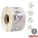 100-500pcs Thank You Round Sticker Scrapbook Envelope Seal Sticker Gift Flower Decoration Stationery Label Sticker