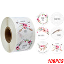 100-500pcs Thank You Round Sticker Scrapbook Envelope Seal Sticker Gift Flower Decoration Stationery Label Sticker
