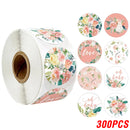 100-500pcs Thank You Sticker Envelope Seal Scrapbook Sticker Pink Heart Cute Round Sticker Stationery Label Stickers