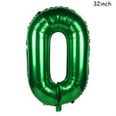 Cyuan 32/40inch green number balloons Foil Balloon Jungle Safari Birthday Balloon Party Baloon 0 1 2 3 4 5 6 7 8 9 globos Balls