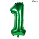 Cyuan 32/40inch green number balloons Foil Balloon Jungle Safari Birthday Balloon Party Baloon 0 1 2 3 4 5 6 7 8 9 globos Balls