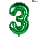 Cyuan 32/40inch green number balloons Foil Balloon Jungle Safari Birthday Balloon Party Baloon 0 1 2 3 4 5 6 7 8 9 globos Balls
