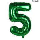 Cyuan 32/40inch green number balloons Foil Balloon Jungle Safari Birthday Balloon Party Baloon 0 1 2 3 4 5 6 7 8 9 globos Balls
