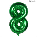 Cyuan 32/40inch green number balloons Foil Balloon Jungle Safari Birthday Balloon Party Baloon 0 1 2 3 4 5 6 7 8 9 globos Balls