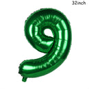 Cyuan 32/40inch green number balloons Foil Balloon Jungle Safari Birthday Balloon Party Baloon 0 1 2 3 4 5 6 7 8 9 globos Balls