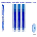 0.5mm Erasable Pen Set Blue Black Ink Gel Pen Erasable Refill Rod Washable Handle School&Office Writing Stationery Gel Ink Pen