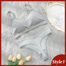 2PCS Bra Set Women Sexy Bralette Sexy Female Underwear Lingerie Basic Stretchy Tank Crop Top Ribbed Tops Girls Fashion Brassiere