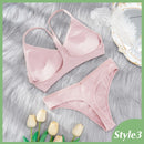 2PCS Bra Set Women Sexy Bralette Sexy Female Underwear Lingerie Basic Stretchy Tank Crop Top Ribbed Tops Girls Fashion Brassiere