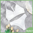 2PCS Bra Set Women Sexy Bralette Sexy Female Underwear Lingerie Basic Stretchy Tank Crop Top Ribbed Tops Girls Fashion Brassiere