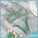 2PCS Bra Set Women Sexy Bralette Sexy Female Underwear Lingerie Basic Stretchy Tank Crop Top Ribbed Tops Girls Fashion Brassiere