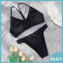 2PCS Bra Set Women Sexy Bralette Sexy Female Underwear Lingerie Basic Stretchy Tank Crop Top Ribbed Tops Girls Fashion Brassiere