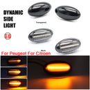 2X LED Dynamic Turn Signal Lamp Blinker For Peugeot 307 206 407 107 607 1007 Citroen C1 C2 C3 C5 C6 Sequential Side Marker Light