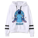 Kawaii Stitch Ohana Hoodies Women Disney Cartoon Lilo Stitch Graphic Streetwear Anime Unisex Korean Style Sweatshirts Female