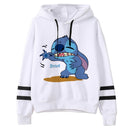 Kawaii Stitch Ohana Hoodies Women Disney Cartoon Lilo Stitch Graphic Streetwear Anime Unisex Korean Style Sweatshirts Female