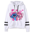 Kawaii Stitch Ohana Hoodies Women Disney Cartoon Lilo Stitch Graphic Streetwear Anime Unisex Korean Style Sweatshirts Female