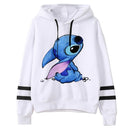 Kawaii Stitch Ohana Hoodies Women Disney Cartoon Lilo Stitch Graphic Streetwear Anime Unisex Korean Style Sweatshirts Female