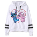 Kawaii Stitch Ohana Hoodies Women Disney Cartoon Lilo Stitch Graphic Streetwear Anime Unisex Korean Style Sweatshirts Female