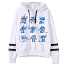 Kawaii Stitch Ohana Hoodies Women Disney Cartoon Lilo Stitch Graphic Streetwear Anime Unisex Korean Style Sweatshirts Female